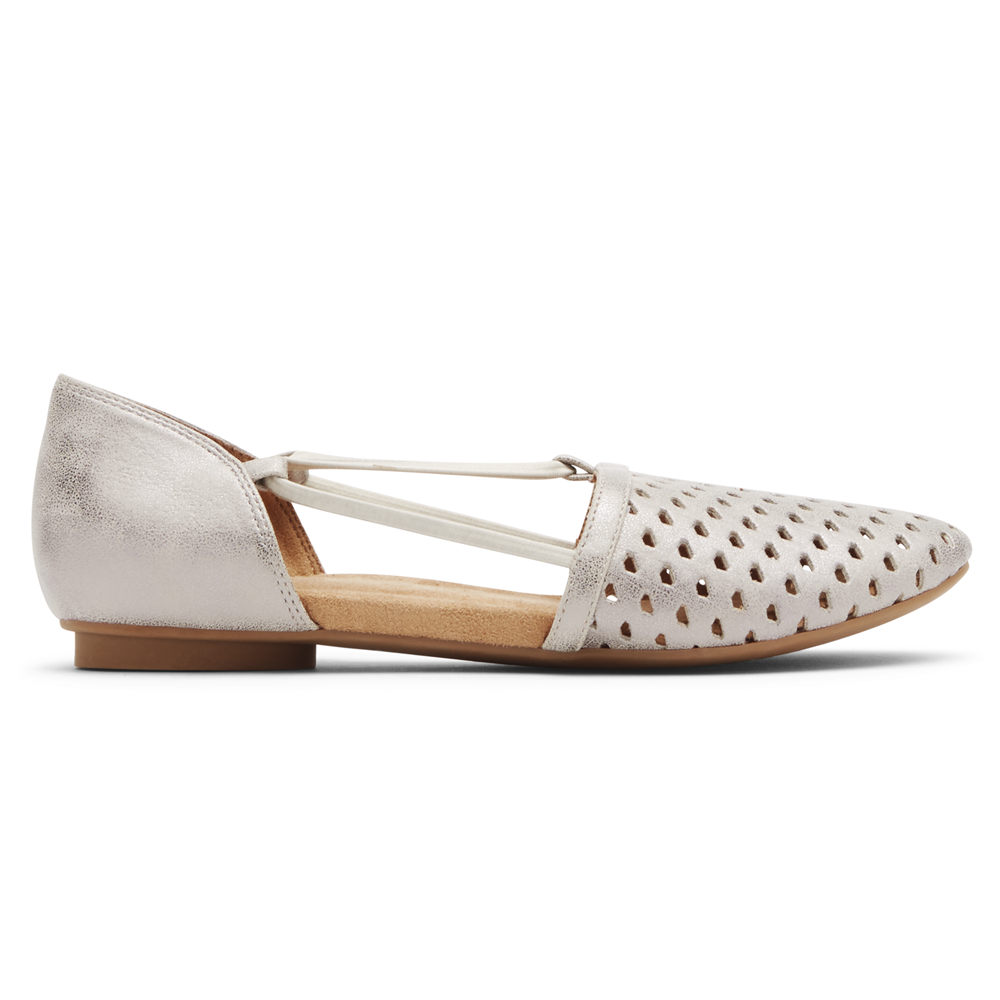 Sapatos Frouxos Rockport Mulher Branco - Reagan Perforated - 52476TFDP